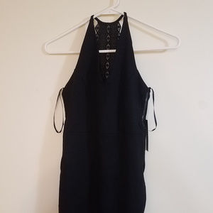 Lulus Black Crocheted Lace Bodycon Dress NWT